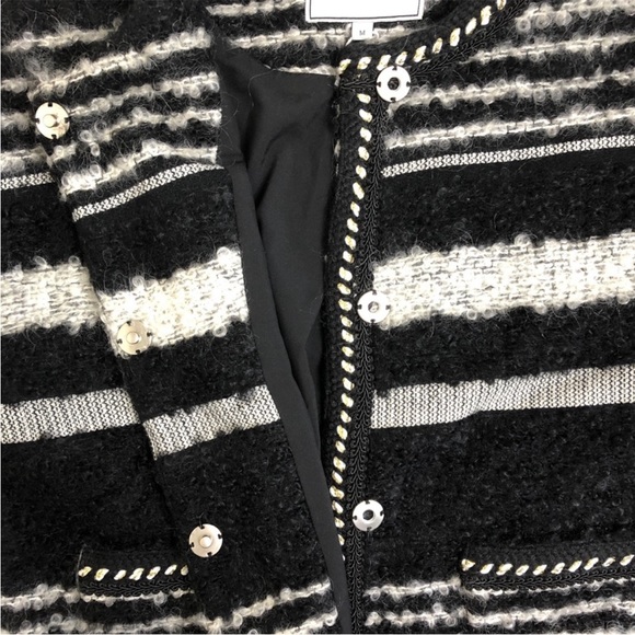 Mohair Wool Blend Cardigan Jacket Lightweight Luxury Chanel-like Shacket Medium - Picture 10 of 11